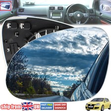 For VW GOLF 5 MK5 2003-2008 Left Side Door Wing Mirror Glass Heated Convex LH UK