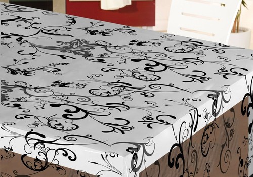 Printed black scroll glass - printed,