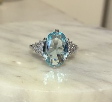 New Large Aquamarine Sterling