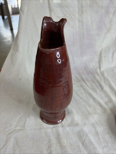Large old red glazed - , ruffle