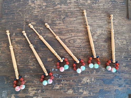 Vintage wooden lace bobbins - vintage,