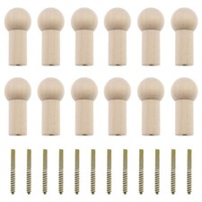 12x Wooden Coat Peg with