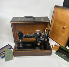 Vintage SINGER 99k Hand Crank Sewing Machine & Case 1951 With Accessories