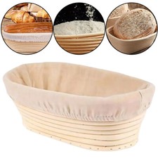 Handmade 10" Oval Banneton Rattan Basket for Bread Dough Proofing & Rising