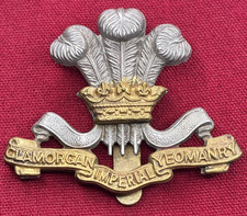 Glamorgan Imperial Yeomanry British Military Cap Badge - Pre 1908 Pattern
