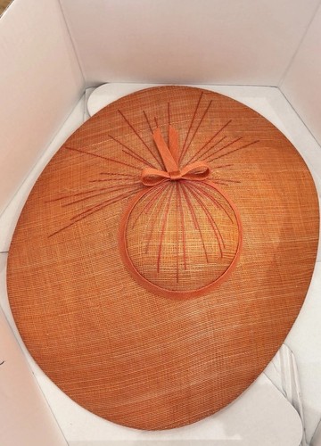 Orange straw millinery - orange,