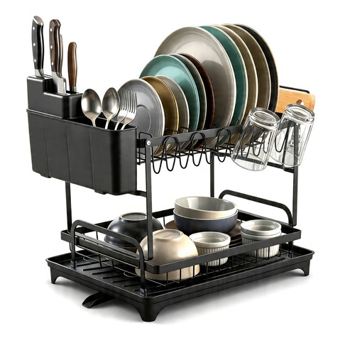 Tier dish drainer rack - tier, with
