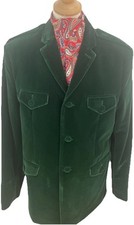 Modclothin Crown & Jester Size 36” Beatles 60’s Green Velvet Military Style