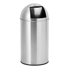 Push lid bin stainless - bin, steel