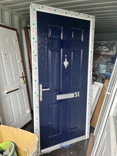 Clearance door sets - blue, upvc