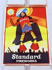 Vintage Standard Fireworks Original 15x19” Dealer Advertising Poster Firecracker