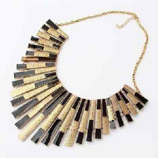 Necklace Collier Large Solid Chain Medieval Gothic Collar Black NEW