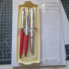 Vintage 70s Sailor 14k Gold Nib Double Hearts Pocket Fountain Pen Set