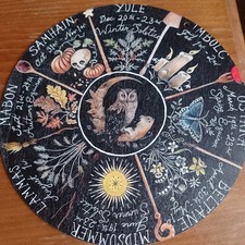 Wheel of the Year Round Wooden