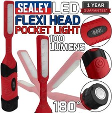 SEALEY SMD LED Torch Work Light Flexi Head 180° Magnetic Pocket Inspection Red