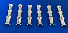 Vintage set of 6 French metal knife rests chopsticks faux bamboo