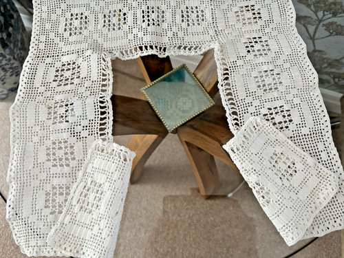 Vintage white cotton hand - cotton,