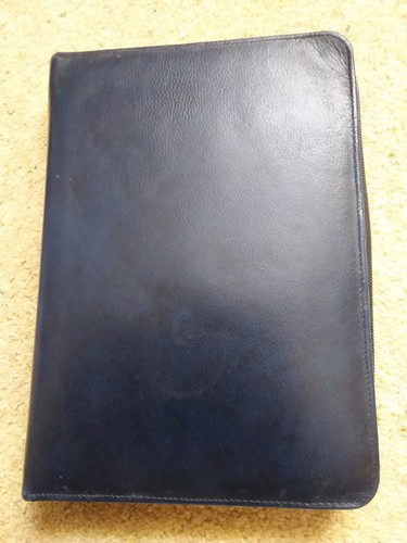 Time navy grained leather - grained,