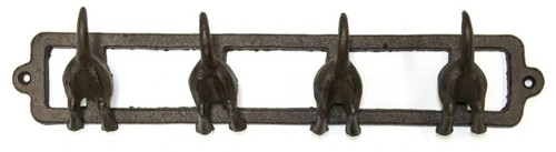 Cast iron dog tails hook - iron,