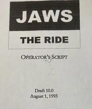 Jaws the Ride Operators Script