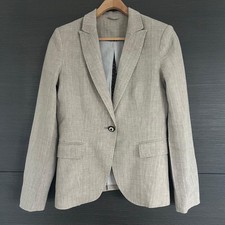 ZARA Linen Beige Fitted Blazer
