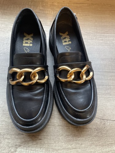Xti black chunky - sole, loafers