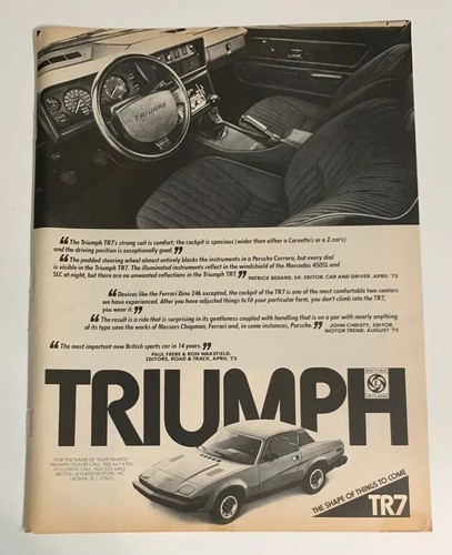 1976 triumph tr7 print - triumph, ad