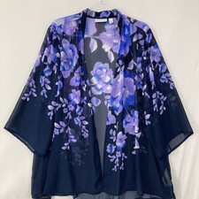 Susan Graver Kimono sz XL Blue