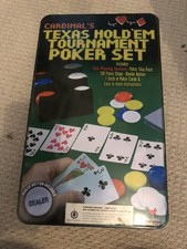 Cardinal’s Texas Hold ‘em Tournament Poker Set Box Incl Felt Playing Surface..