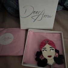 Deer Arrow Daphne Portrait Brooch