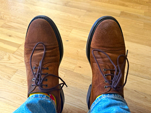 Men brown suede - suede, oxford