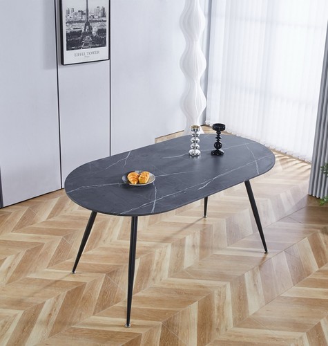Dining table grey marble top - dining,