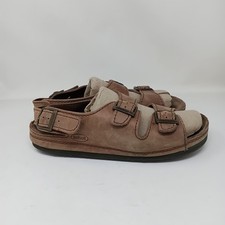 Scholl leather sandals Mens UK 12 EU 46 brown buckle beach retro