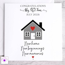 Personalised New Home Card - House Warming Card  - Moving In Together Card