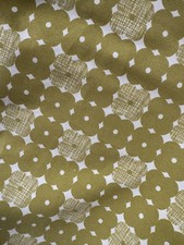 Orla Kiely Texted Mini Flower Print  Lime and Cream cotton New 112cm x 420cm