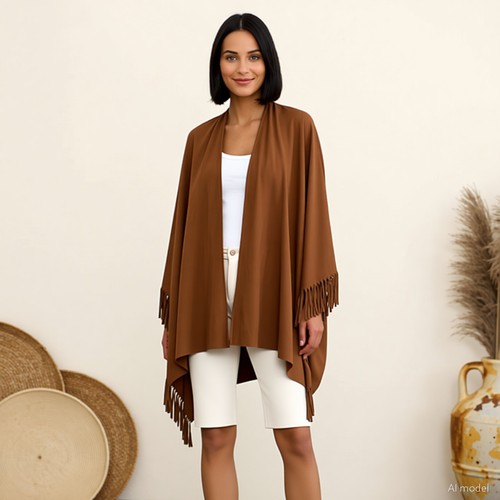 Boho faux cardigan brown one - boho,