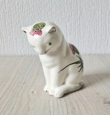 Vintage Wemyss Bovey Plichta Cat Pepper Pot Handpainted Flowering Thistle