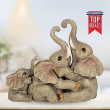 Resin Elephant Family Ornament