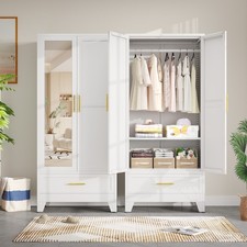 Metal Armoire with Mirror &