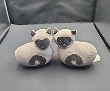 Dora Designs Kitty Cat Bookends or Doorstop Weighted Natural Cottage Folk