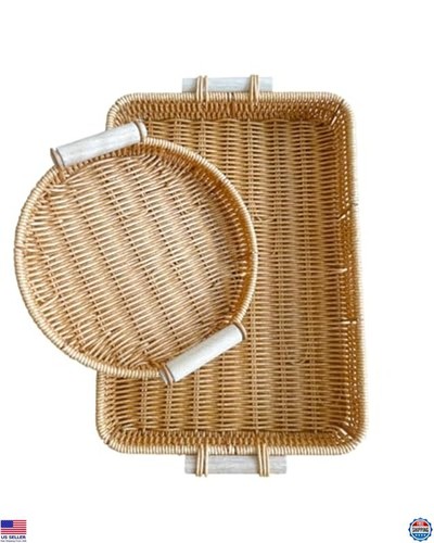 Natural rattan rectangular - natural,