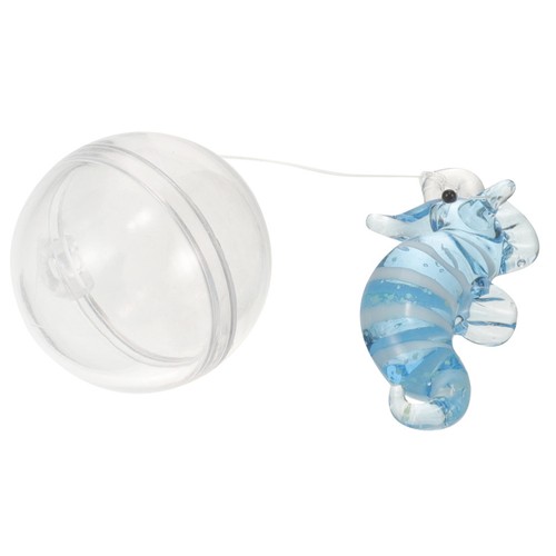 Glass floating seahorse - glass,