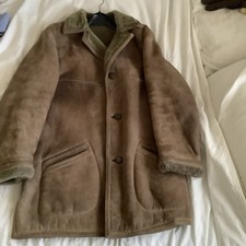 Vintage Men’s Sheepskin Overcoat. Size Medium. 38/40. Brown. English Made.