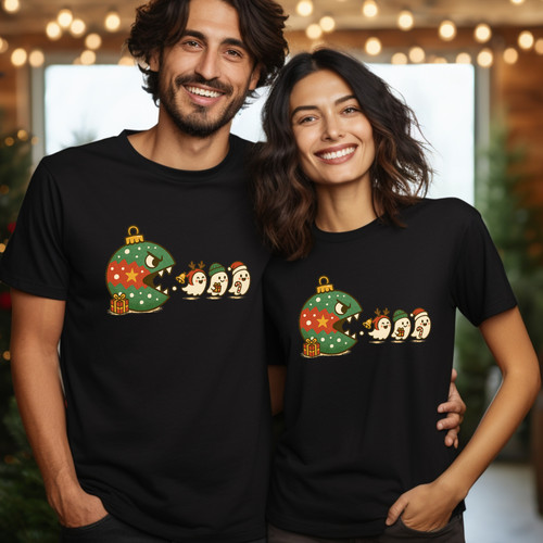 Funny pacman christmas shirt - pacman,
