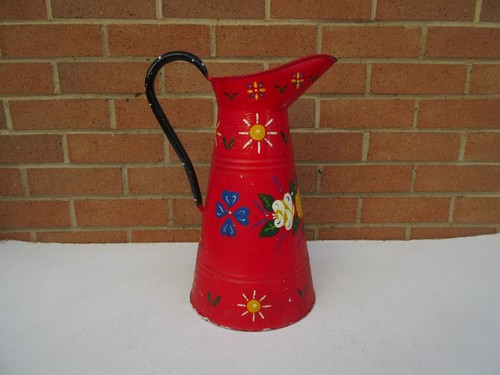 Vintage old tall enamel