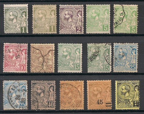 Monaco stamps 1891 1924 - monaco, 1891-1924