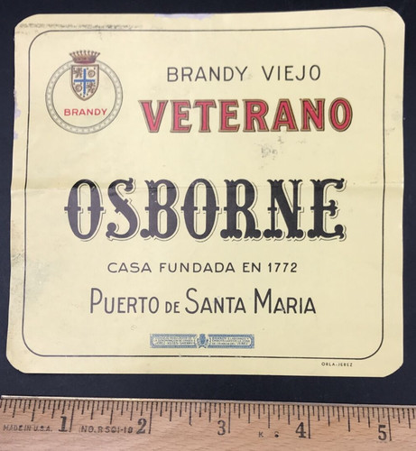 1960s osborne brandy viejo - osborne,