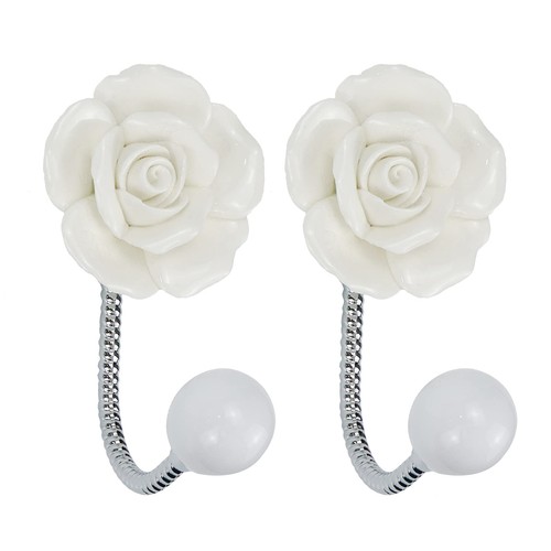 2pcs white rose hanger hooks - 2pcs,