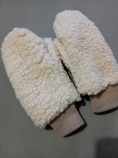 KW FASHION: Teddy Bear Mittens. Cream. One Size
