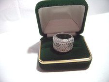 VINTAGE-"TI SENTO "  SOLID SILVER MASSIVE SUPERB SPARKLING CUBIC RING-SIZE L